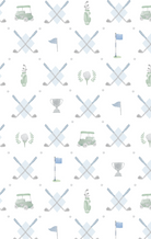 Golf Trellis Blue - Classic Box Pleat Bubble from Anderson Parker