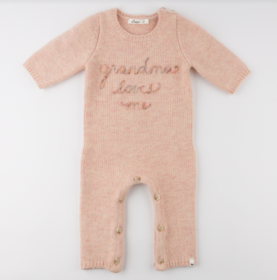 "Grandma Loves Me" Knitted Camden Romper from Anderson Parker
