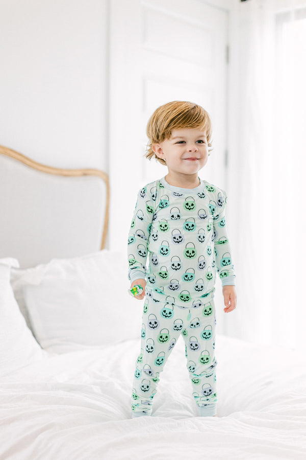 Green Halloween Bucket PJ Set