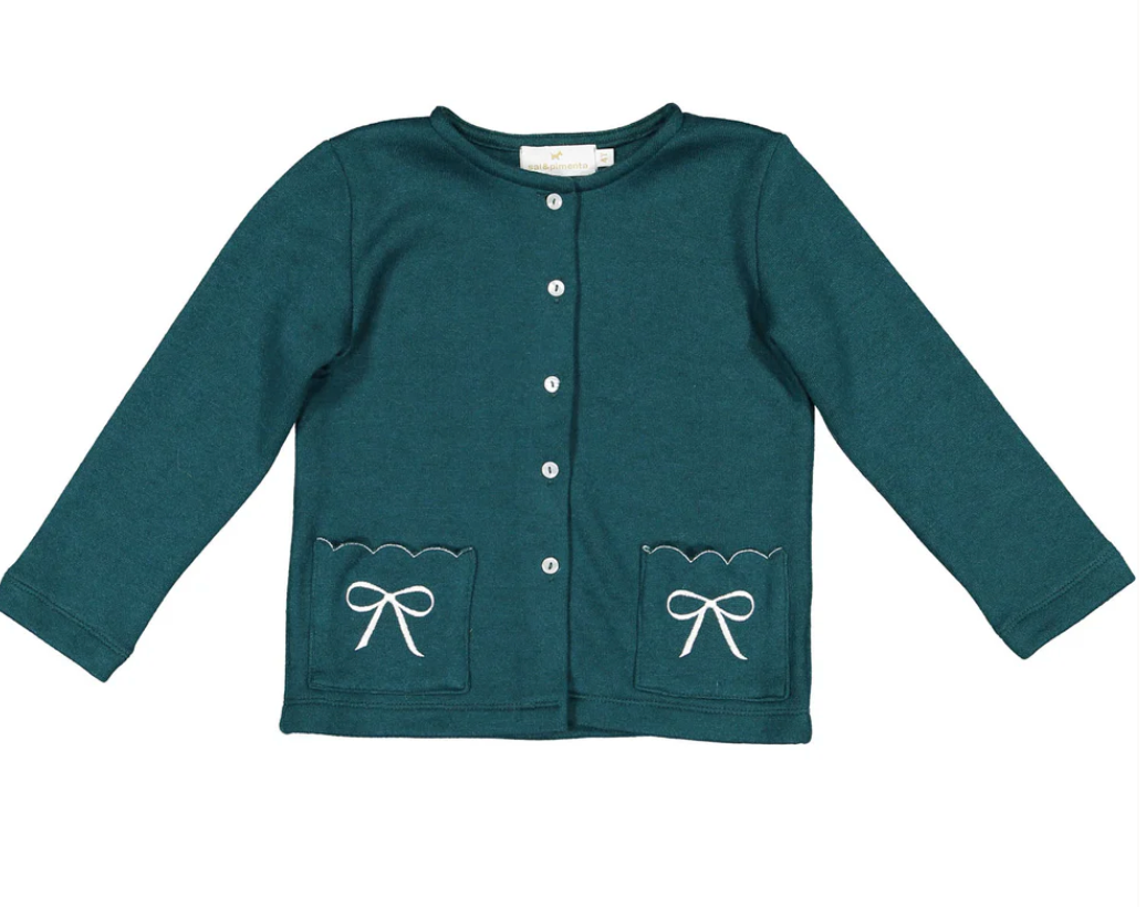 Green Pocket Bows Cardigan from Anderson Parker