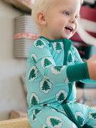 Green Starry Tree Zipper Romper from Anderson Parker
