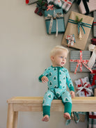 Green Starry Tree Zipper Romper from Anderson Parker