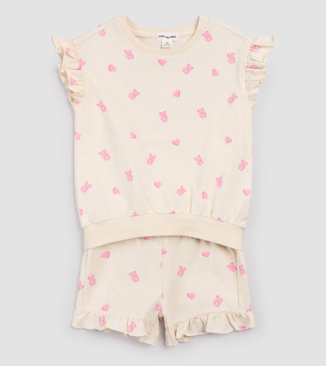 Gummy Bears on Ivory Ruffled Short Set from Anderson Parker