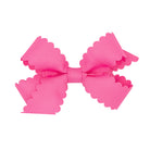 HOT PINK - Mini Grosgrain Hair Bow with Scalloped Edge from Anderson Parker