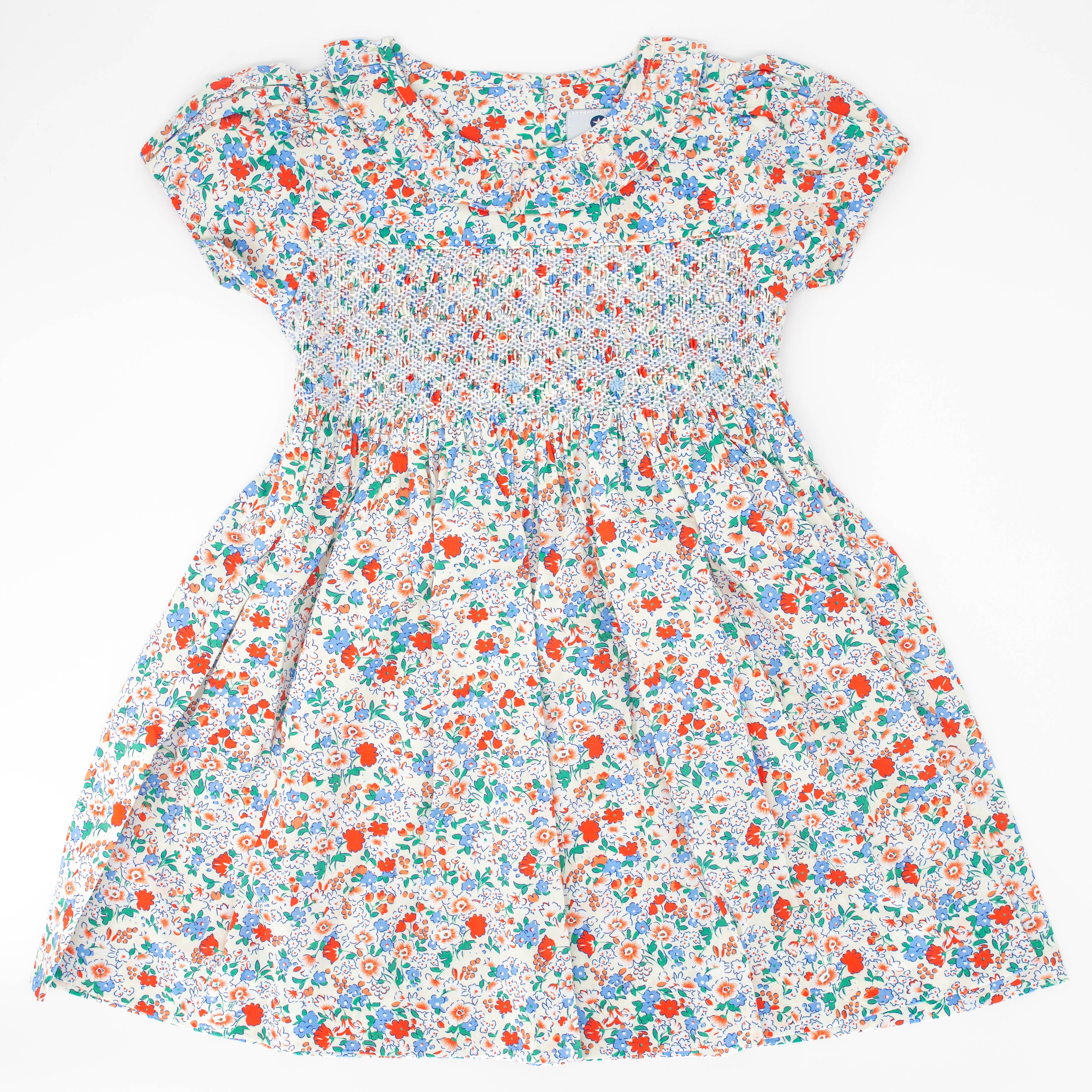 Hand-Smocked Red Floral Girl Dress from Anderson Parker