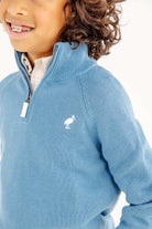 Hayden Half Zip Sweater - Barnsley Blue/Palmetto Pearl from Anderson Parker