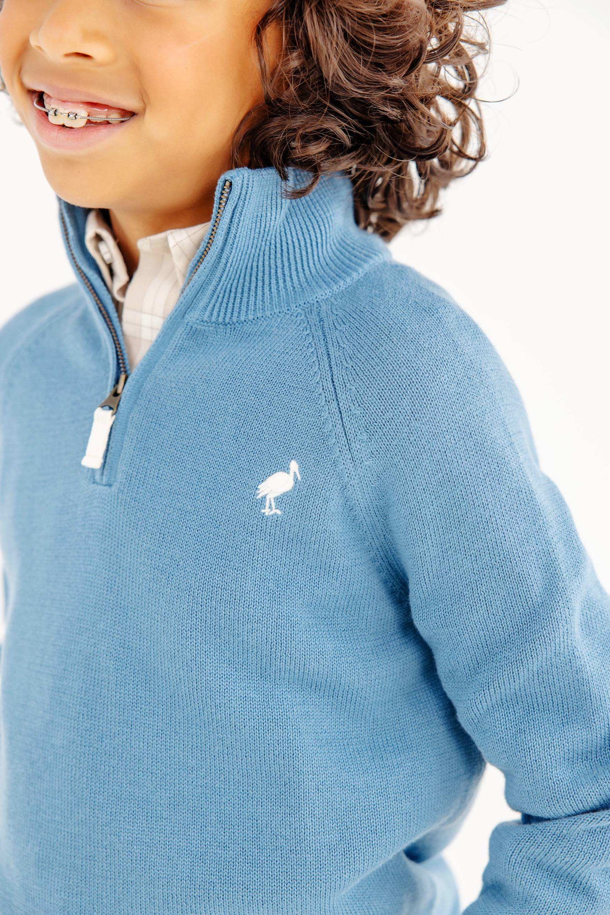 Hayden Half Zip Sweater - Barnsley Blue/Palmetto Pearl from Anderson Parker