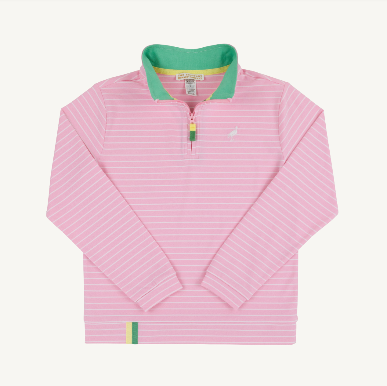 Hayword Half Zip - Pier Party Pink Stripe/Gibson Island Green from Anderson Parker