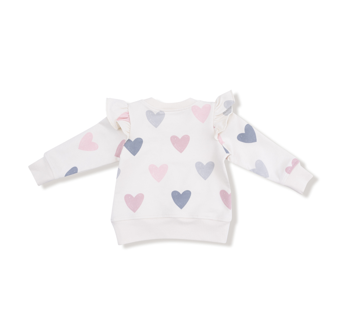 Hearts - French Terry - Ruffle Sweatshirt from Anderson Parker