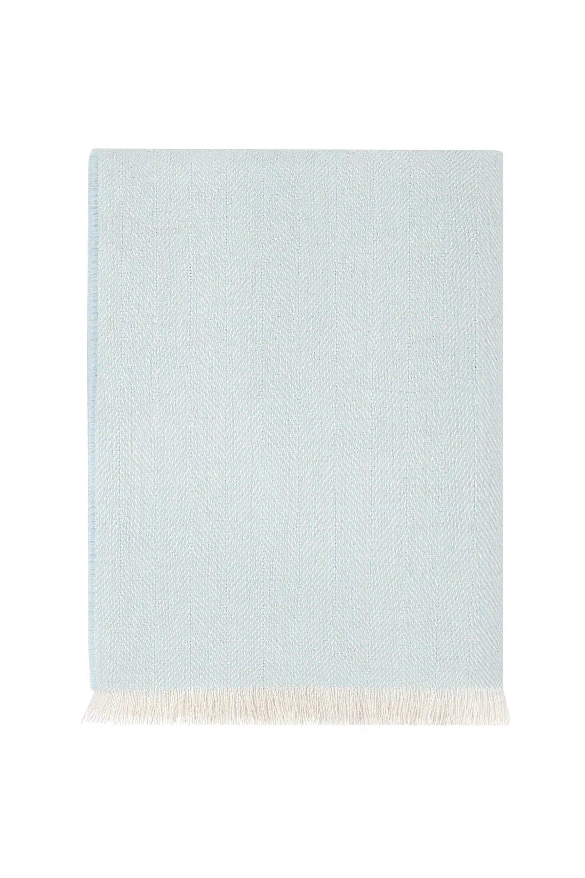 Herringbone Baby Alpaca Woven Blanket - Blue from Anderson Parker