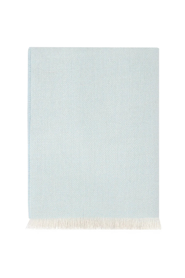 Herringbone Baby Alpaca Woven Blanket - Blue from Anderson Parker