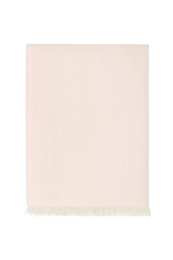 Herringbone Baby Alpaca Woven Blanket - Pink from Anderson Parker
