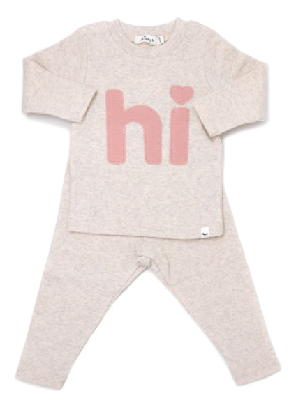 "Hi" Baby 2pc Set - Blush from Anderson Parker