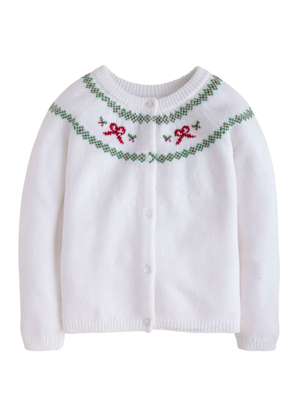 Holiday Bow Fair Isle Cardigan from Anderson Parker