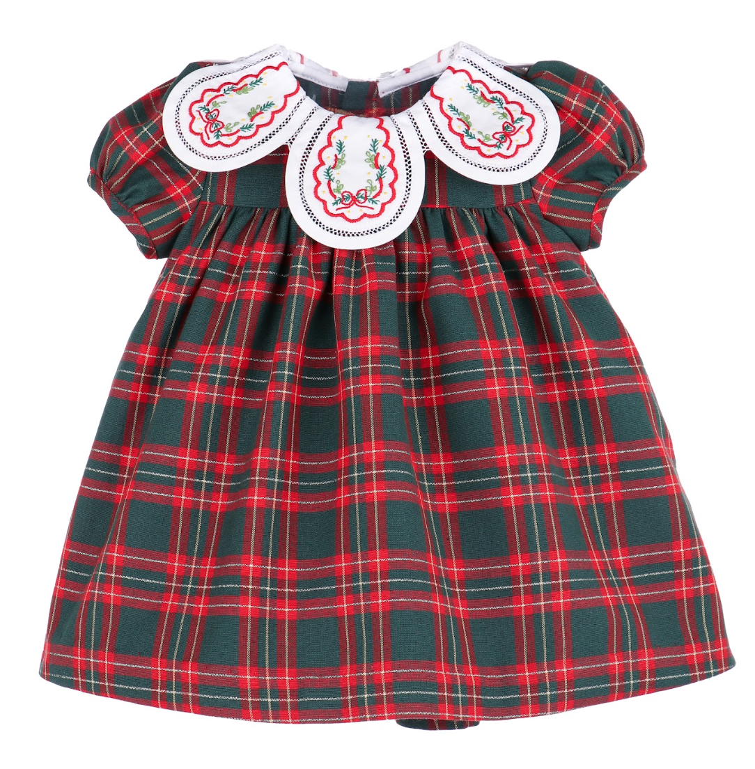 Holiday Plaid Petal Dress - Green from Anderson Parker