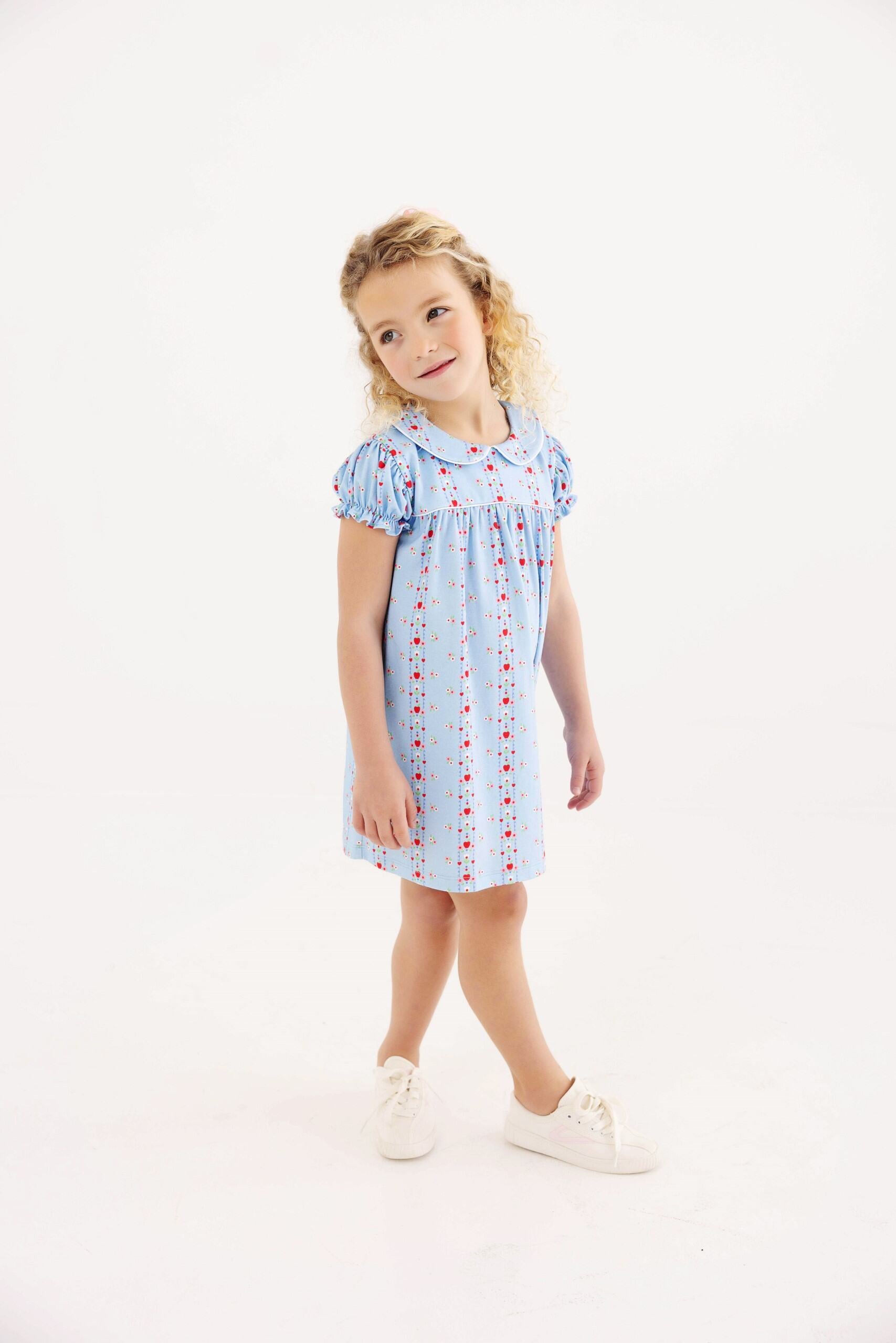 Holly Day Dress - Normal Weight Pima - First Day Flowers/Worth Ave White/Richmond Red from Anderson Parker