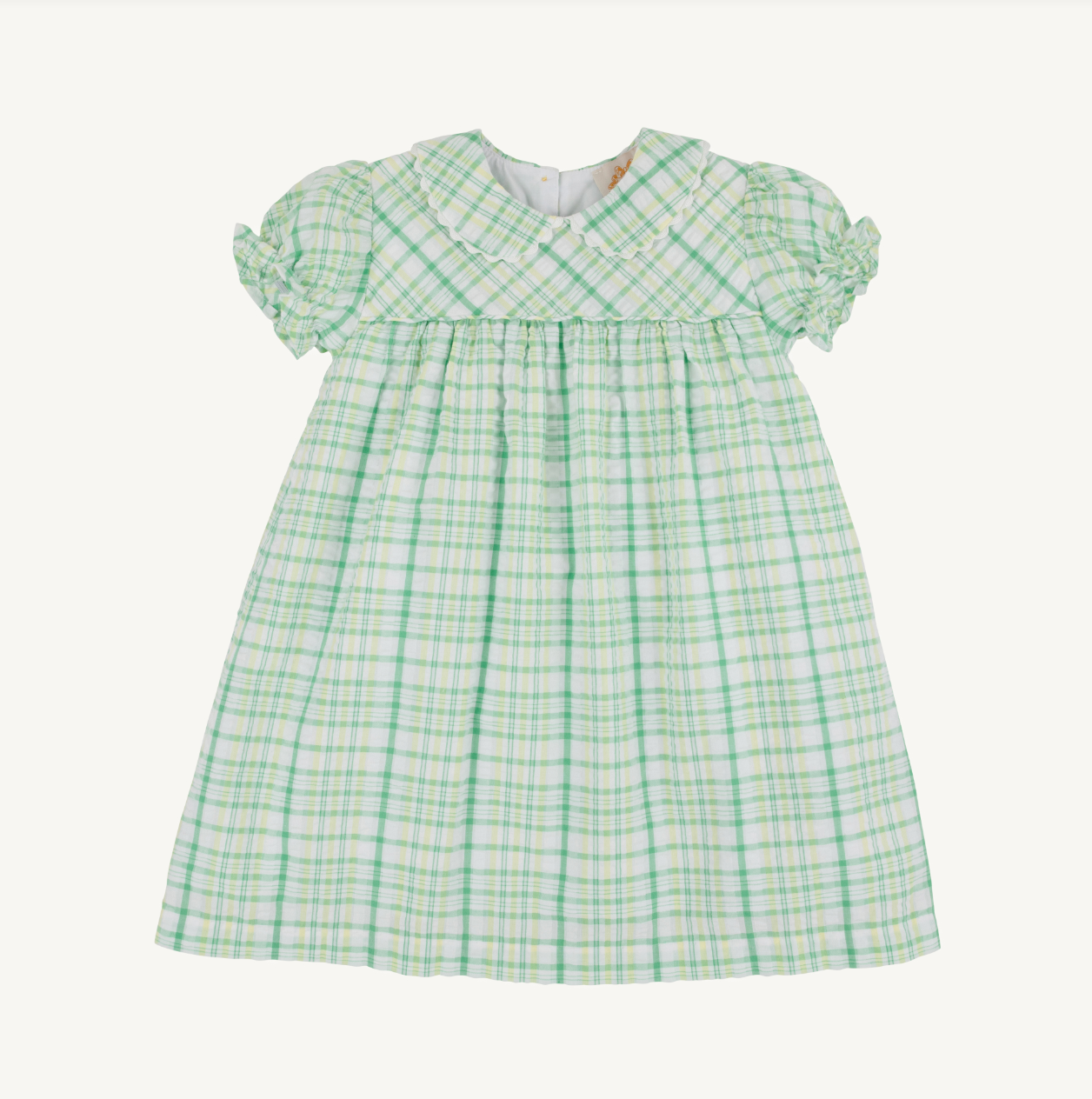 Holly Day Dress - Seersucker - Gibson Island Green and Lake Worth Yellow Sewanee Seersucker from Anderson Parker