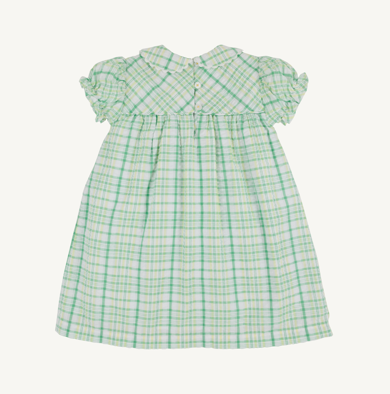 Holly Day Dress - Seersucker - Gibson Island Green and Lake Worth Yellow Sewanee Seersucker from Anderson Parker