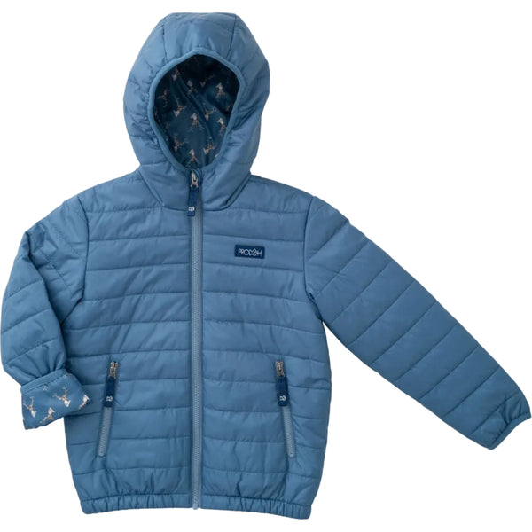 Hooded Puffer Jacket - Copen Blue from Anderson Parker