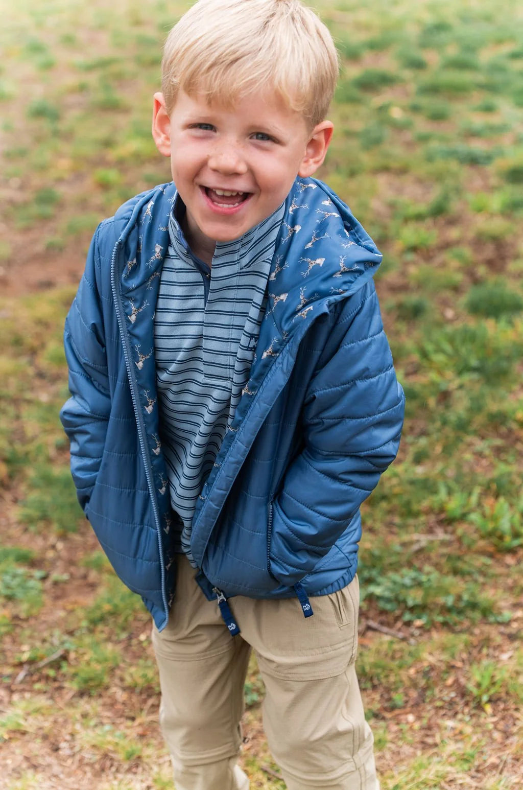 Hooded Puffer Jacket - Copen Blue from Anderson Parker