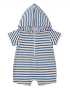 Hooded Terry Romper - Blue from Anderson Parker