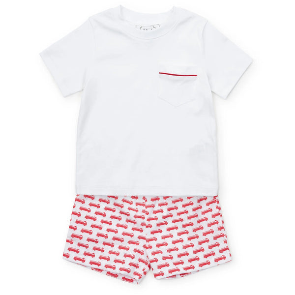Hudson Short Set - Fire Truck Red from Anderson Parker