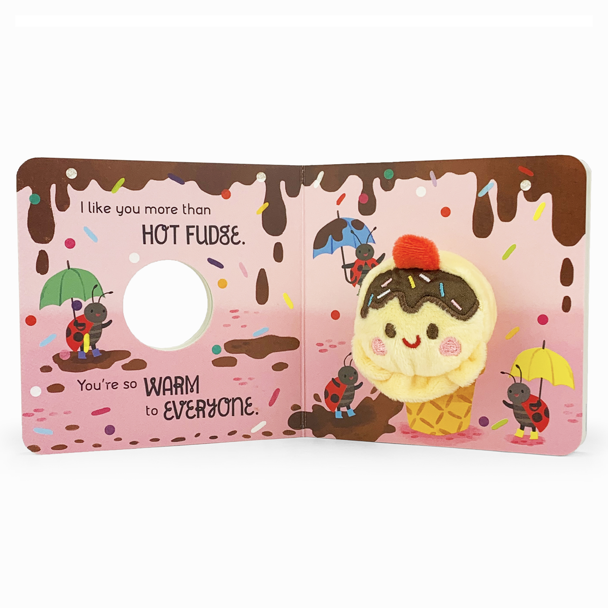 I Like You More Than Ice Cream Food Finger Puppet Board Book from Anderson Parker
