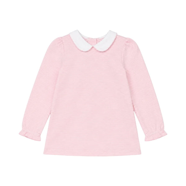 Louisa Blouse Pink Bitty Stripe Knit