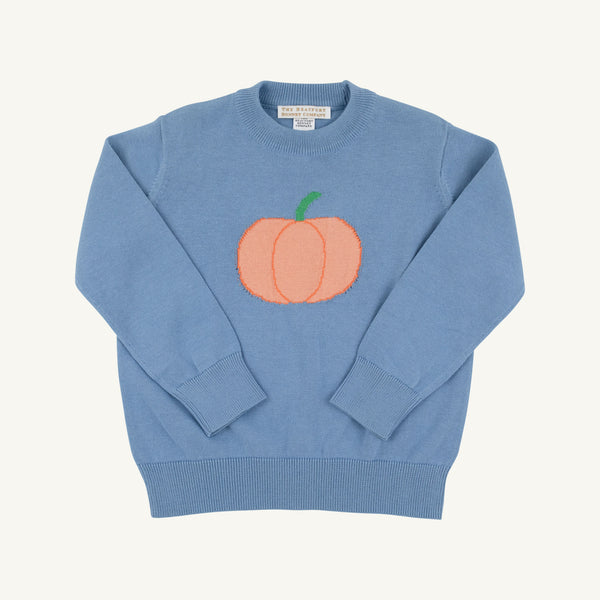 Isaac's Intarsia Sweater - Barrington Blue/Pumpkin from Anderson Parker