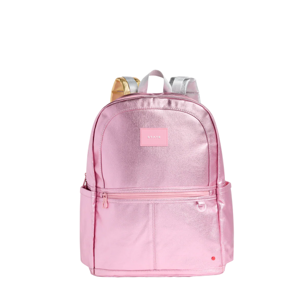 Kane Double Pocket Backpack - Pink/Sliver from Anderson Parker