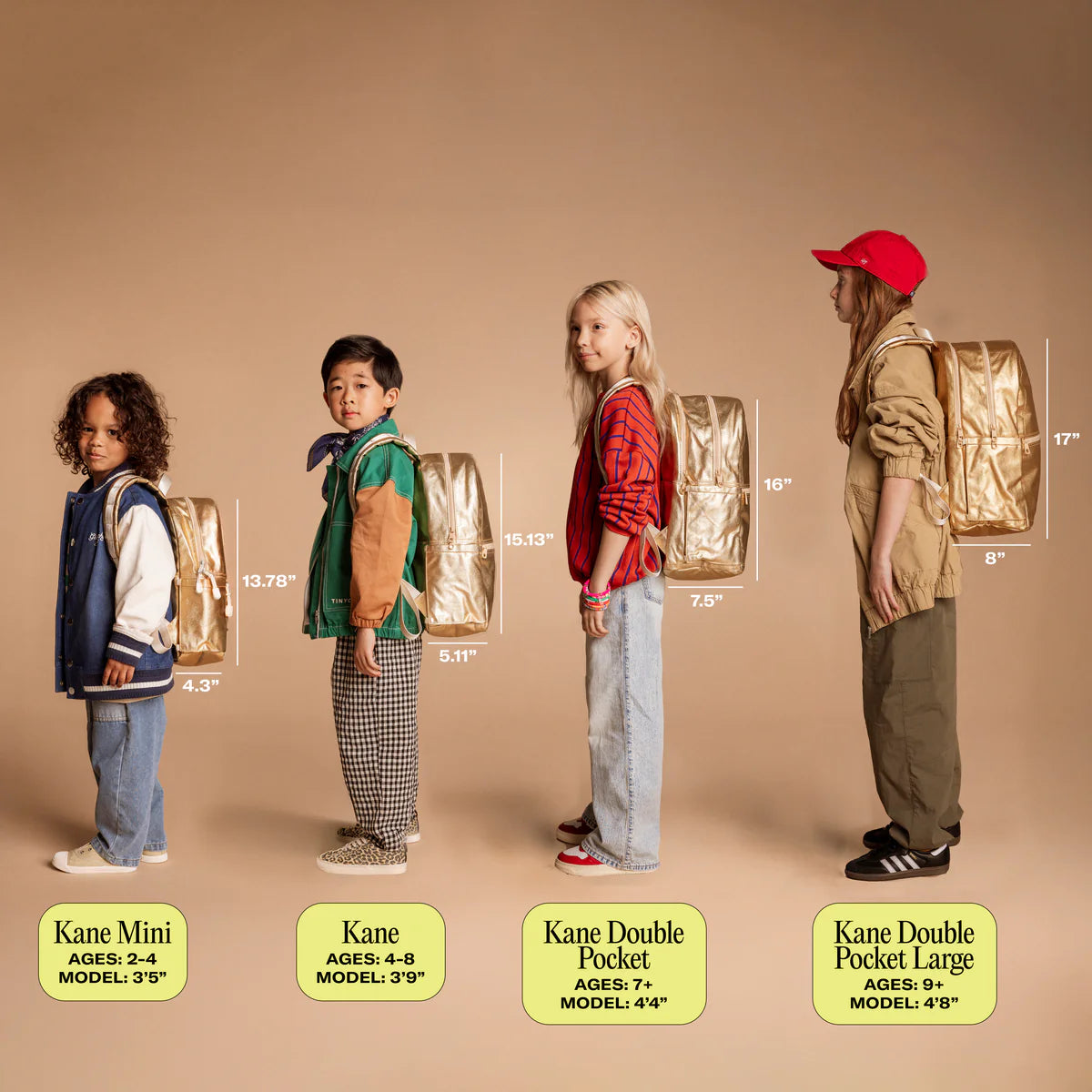 Kane Double Pocket Large Backpack - Gold from Anderson Parker