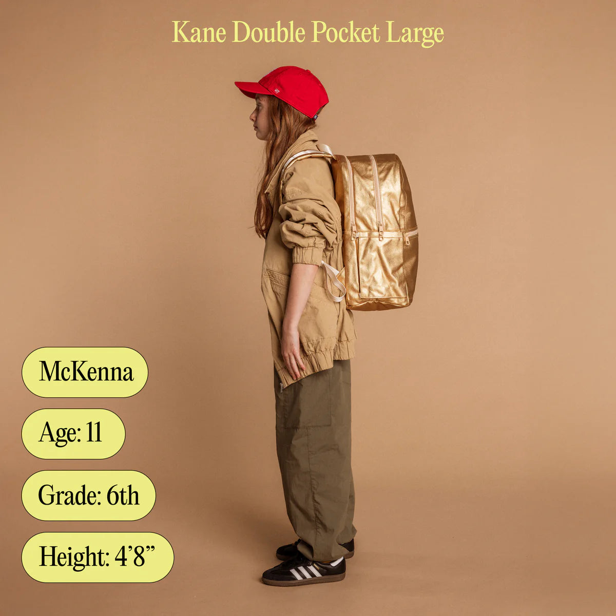 Kane Double Pocket Large Backpack - Gold from Anderson Parker