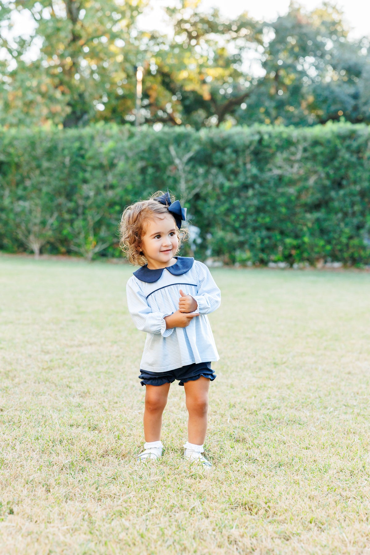 Katherine Bloomer Set - Light Blue Stripe/Navy from Anderson Parker