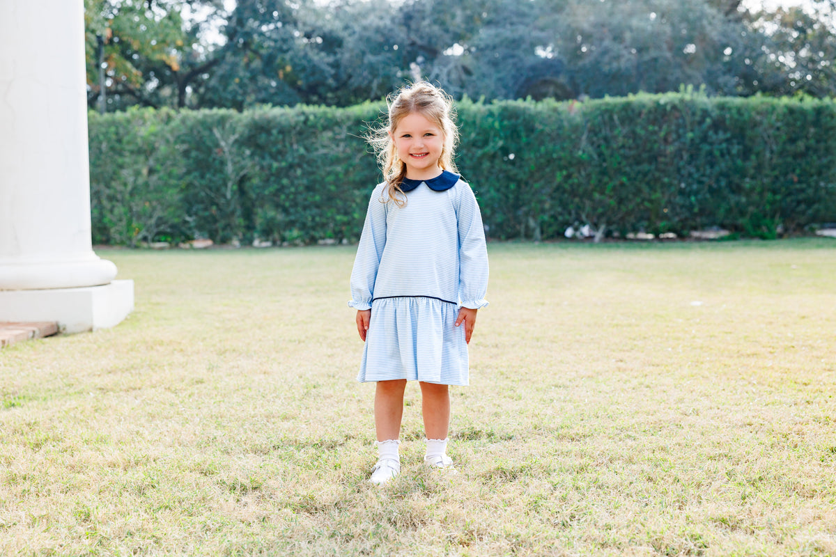 Katherine Dress - Light Blue Stripe/Navy from Anderson Parker