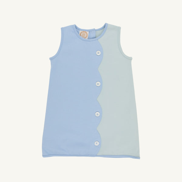 Kennedy Colorblock Dress - Heavy Weight Knit - Sarasota Sky/Old Greenwich Green from Anderson Parker