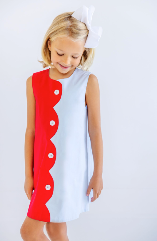 Kennedy Colorblock Jumper - Broadcloth - Richmond Red/Buckhead Blue from Anderson Parker