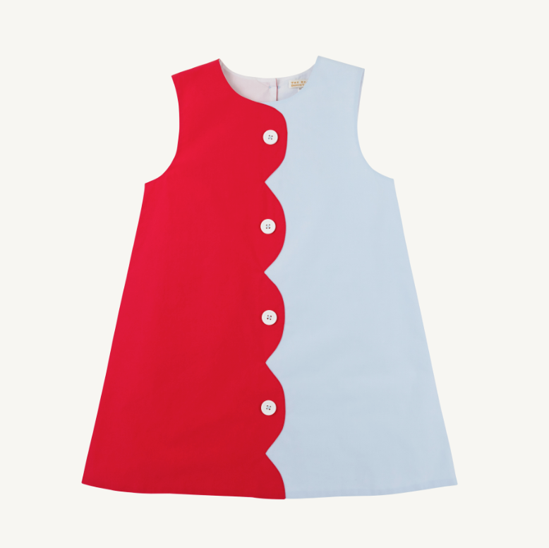 Kennedy Colorblock Jumper - Broadcloth - Richmond Red/Buckhead Blue from Anderson Parker
