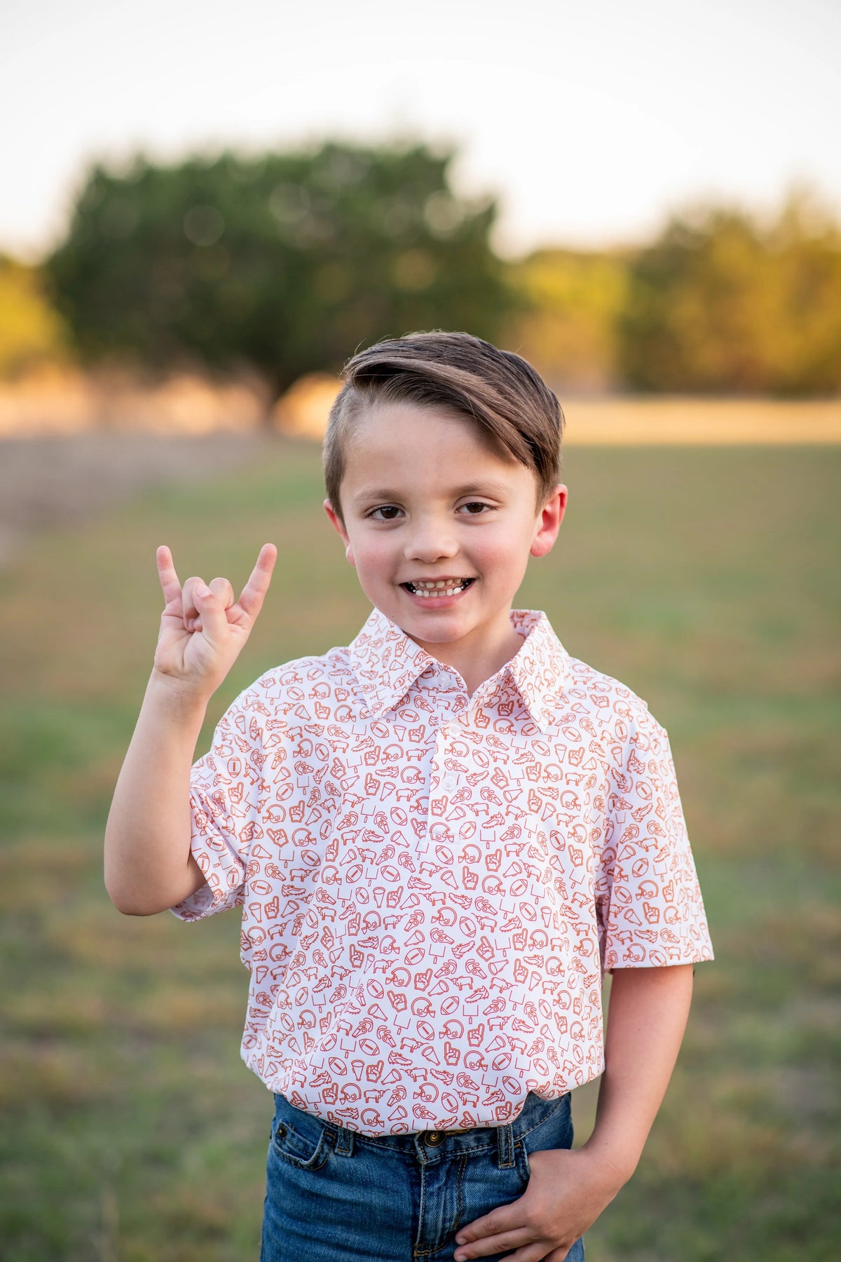 Kickoff Burnt Orange Polo Short Sleeve Shirt from Anderson Parker