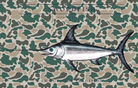 Kid's Pro Performance Hoodie T-shirt in Break Point Camo with Swordfish from Anderson Parker