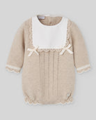 Knit Newborn Romper - Light Brown/Cream from Anderson Parker