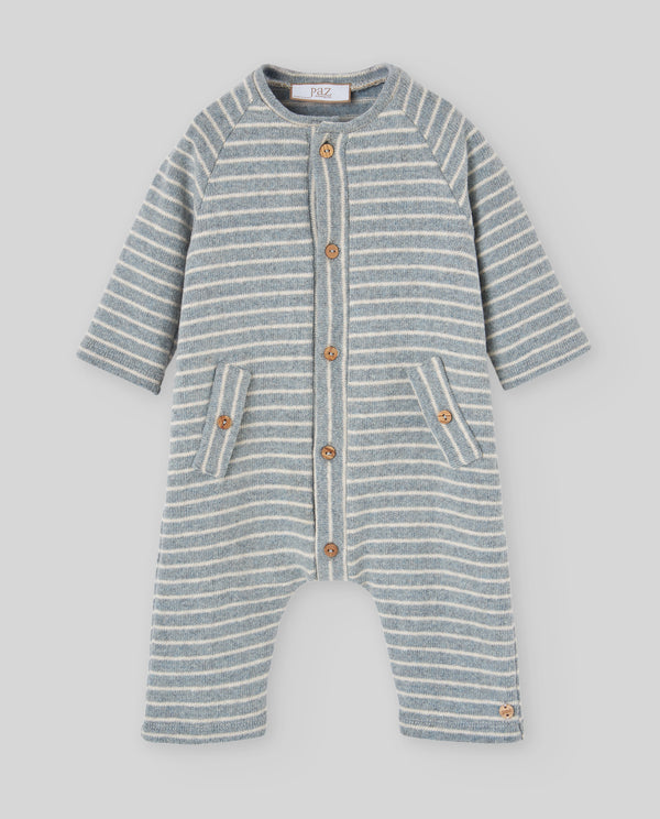 Knit Romper - Blue Cloud/Cream from Anderson Parker