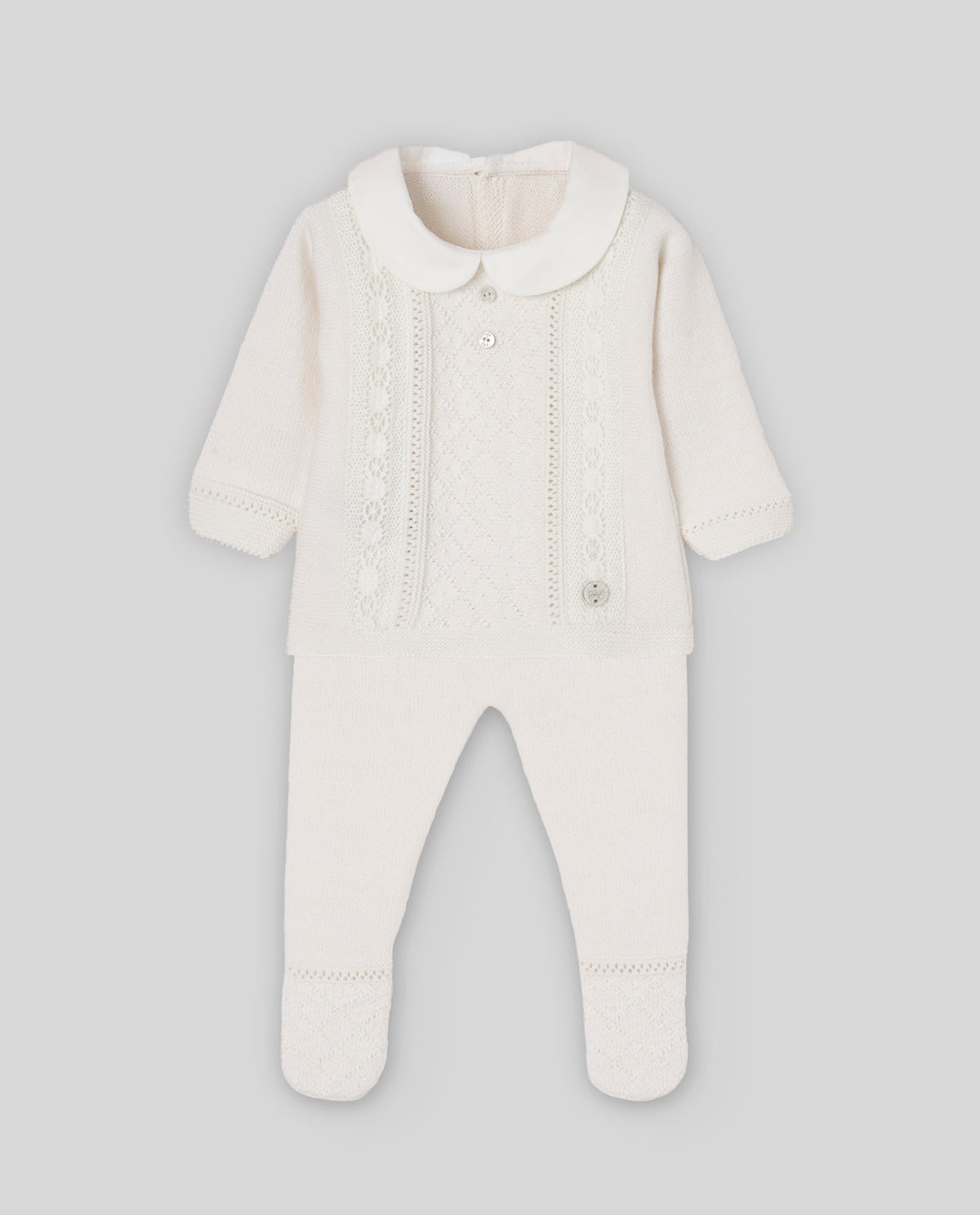 Knit Sweater + Legging Set w/ Collar - Cream/Cream from Anderson Parker