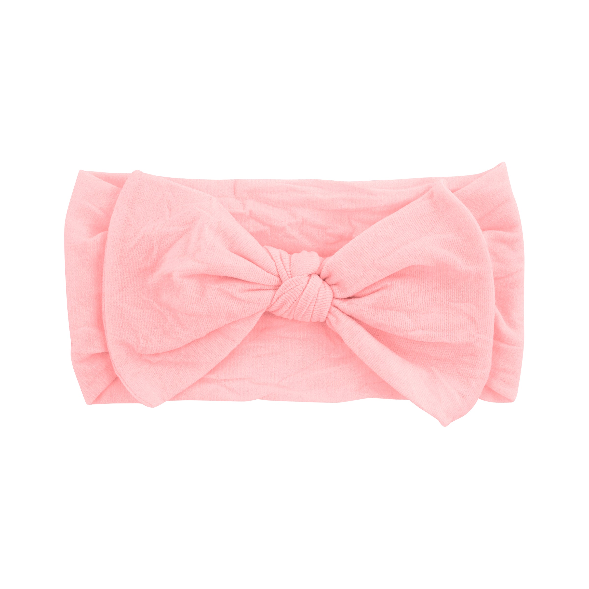 LT PINK - Soft Nylon Girls Baby Band with Nylon Bowtie from Anderson Parker
