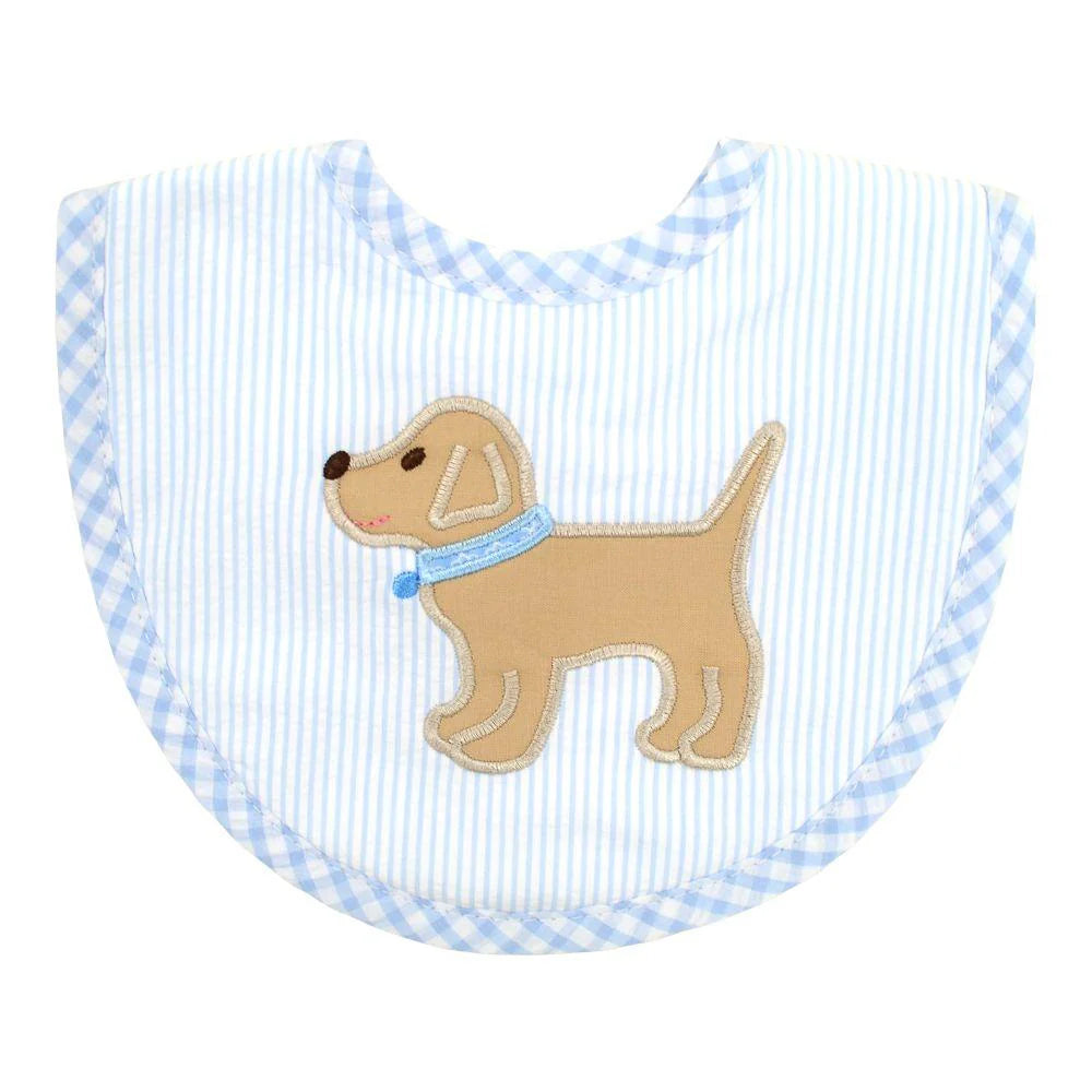 Lab Puppy Medium Bib - Blue Trim from Anderson Parker