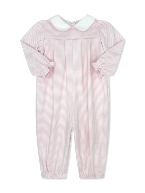Leighann Romper Long Sleeve - Pensacola Pink Ministripe from Anderson Parker