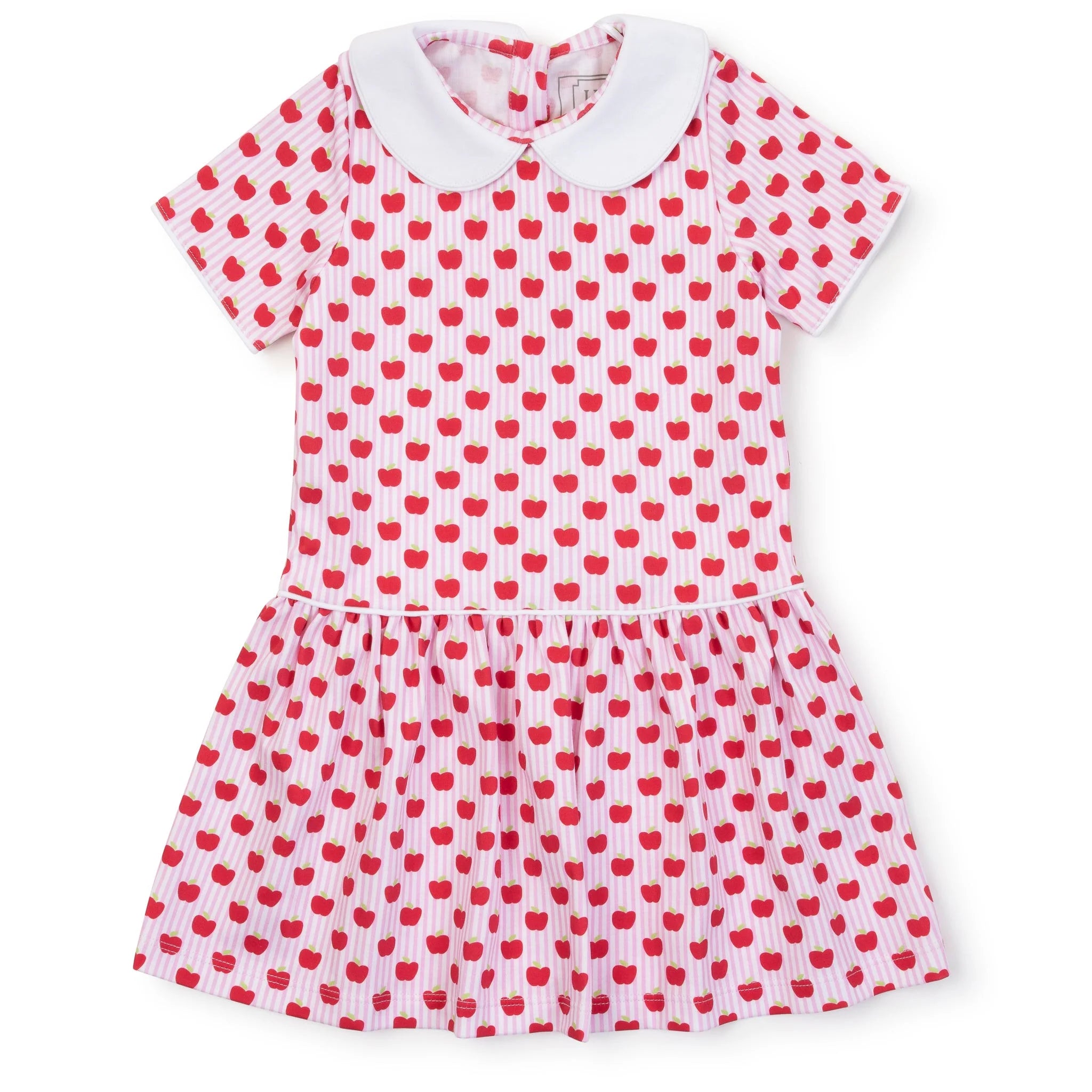 Libby Girls' Dress - Schoolhouse Apples Pink from Anderson Parker