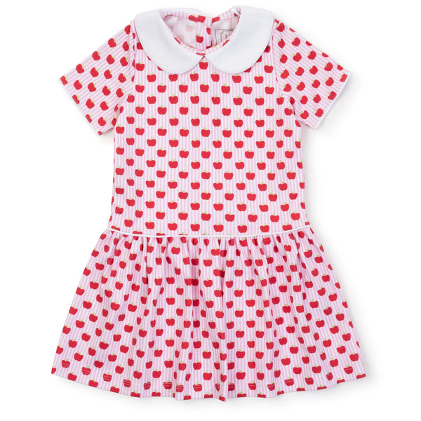 Libby Girls' Dress - Schoolhouse Apples Pink