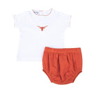 Lil' Longhorn Orange Emb Diaper Cover Set from Anderson Parker