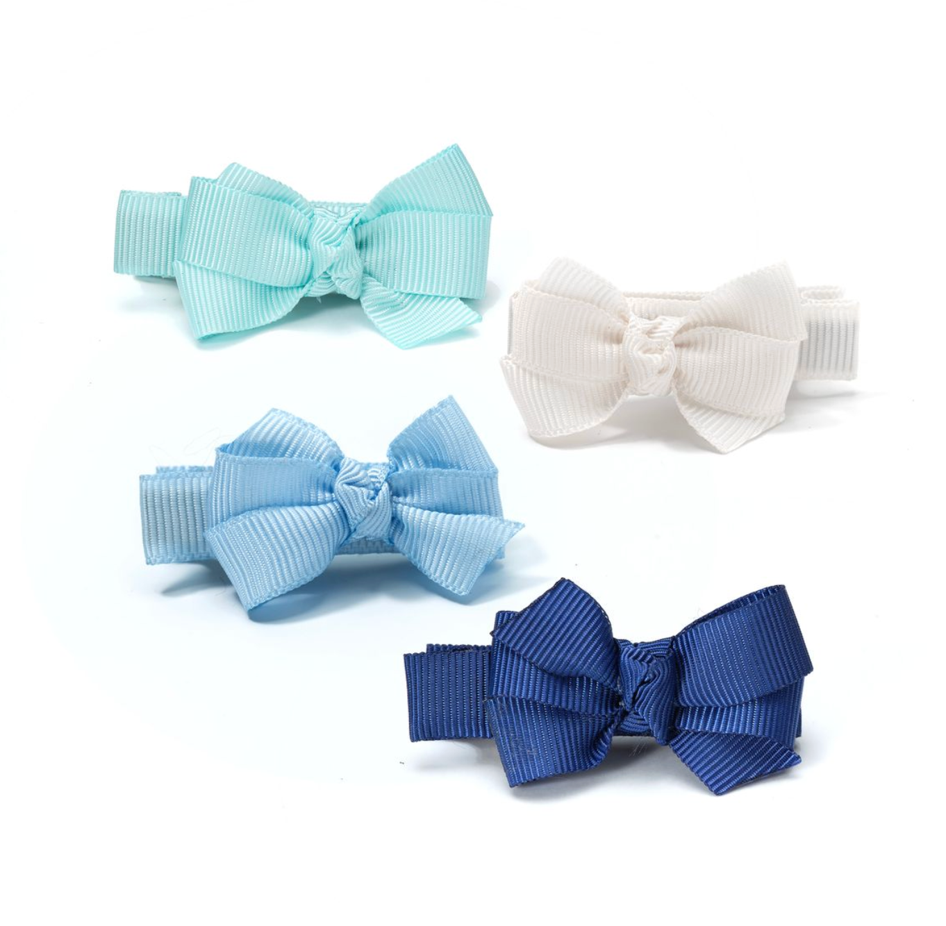 Little Bows Fabric Blue Shades Hair Clips from Anderson Parker
