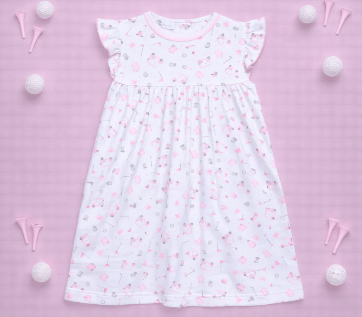 Little Golfer Print Dress - Pink from Anderson Parker